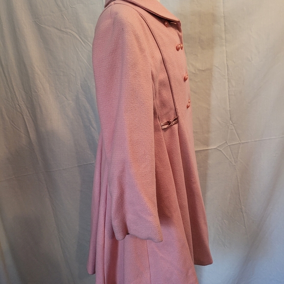 Vintage Double Breasted Pink Long Coat size 7 - Picture 3 of 8